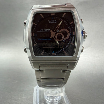 Casio Edifice EFA-120 Watch Men 38mm Analog Digital Steel Rectangle New Battery5