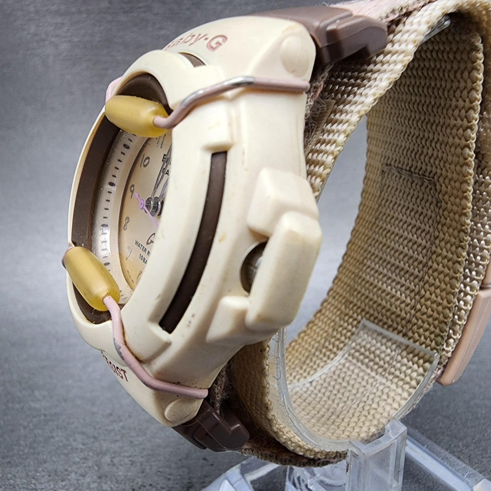 Casio BabyG BG31 Watch Women 40mm Cream Dial Brown Tone Round New Battery2