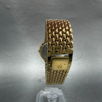 Movado Museum Watch Men 32mm Black Dial Gold Tone Round 87-85-866 New Battery9