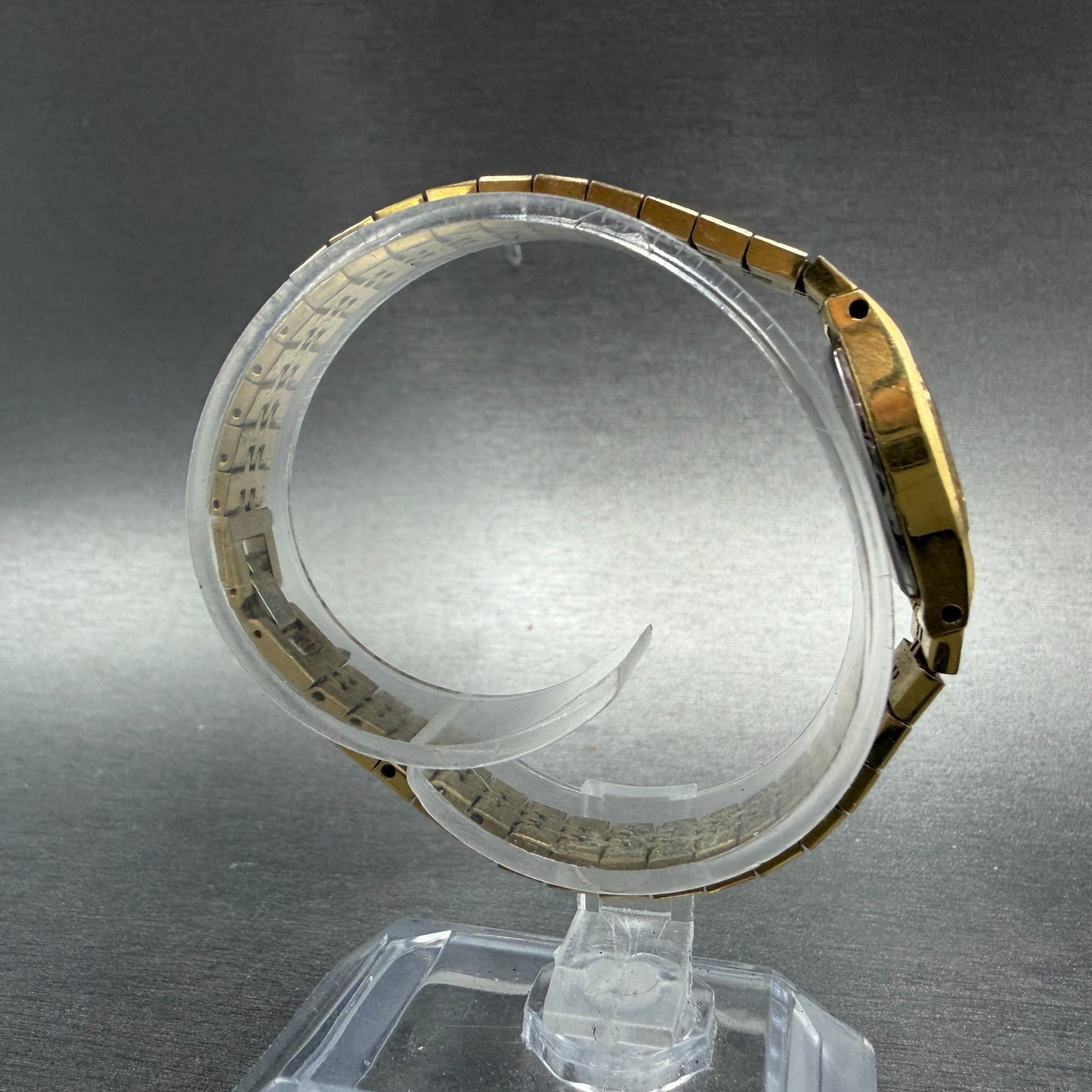 Seiko Watch Women 16mm Brown Dial Gold Tone Octagon 2C21-5470 New Battery HJ78