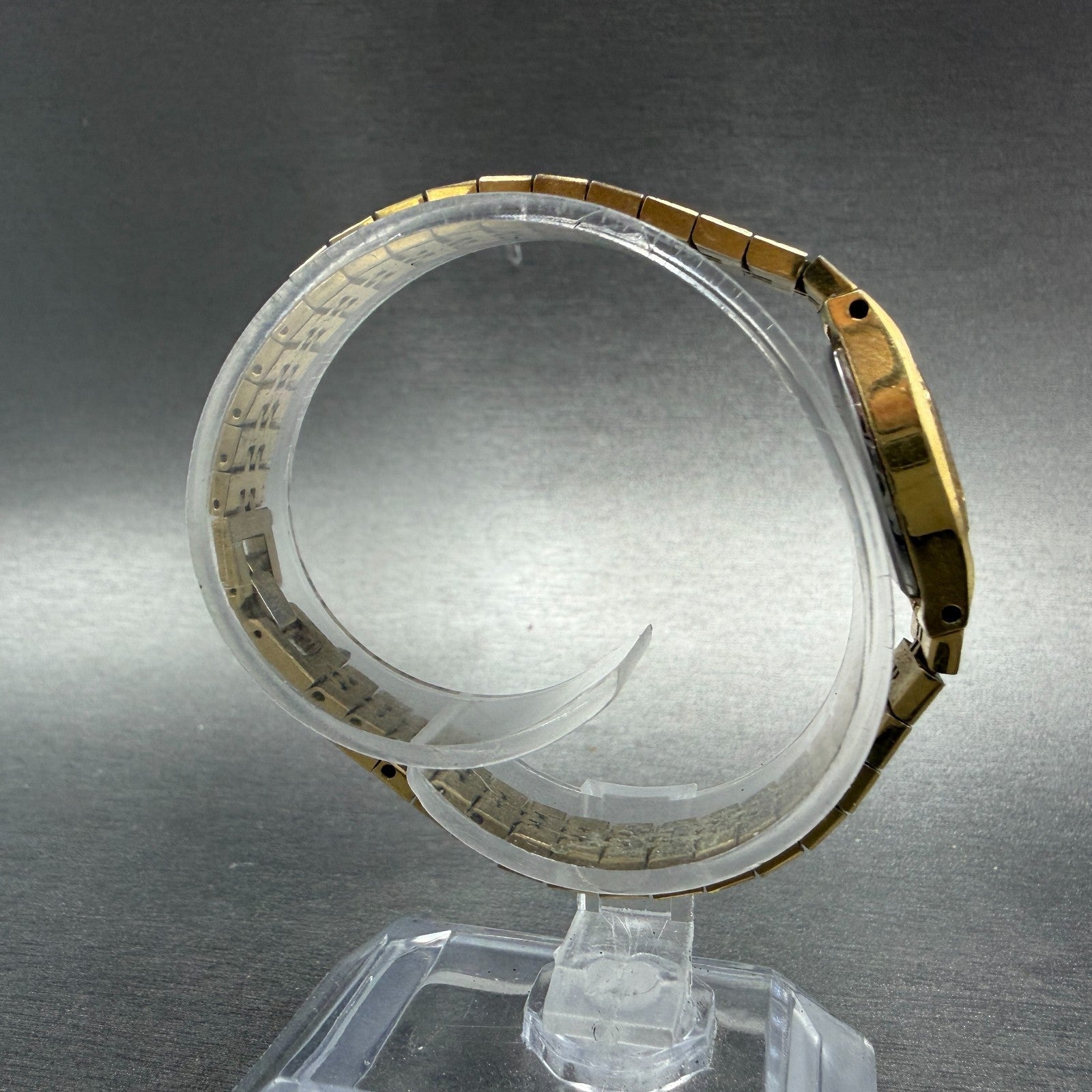Seiko Watch Women 16mm Brown Dial Gold Tone Octagon 2C21-5470 New Battery HJ78
