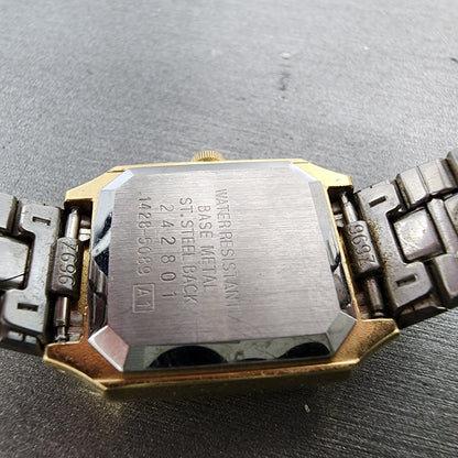 Seiko Tank Watch Women 20mm Champagne Dial Gold Tone 14285089 New Battery9