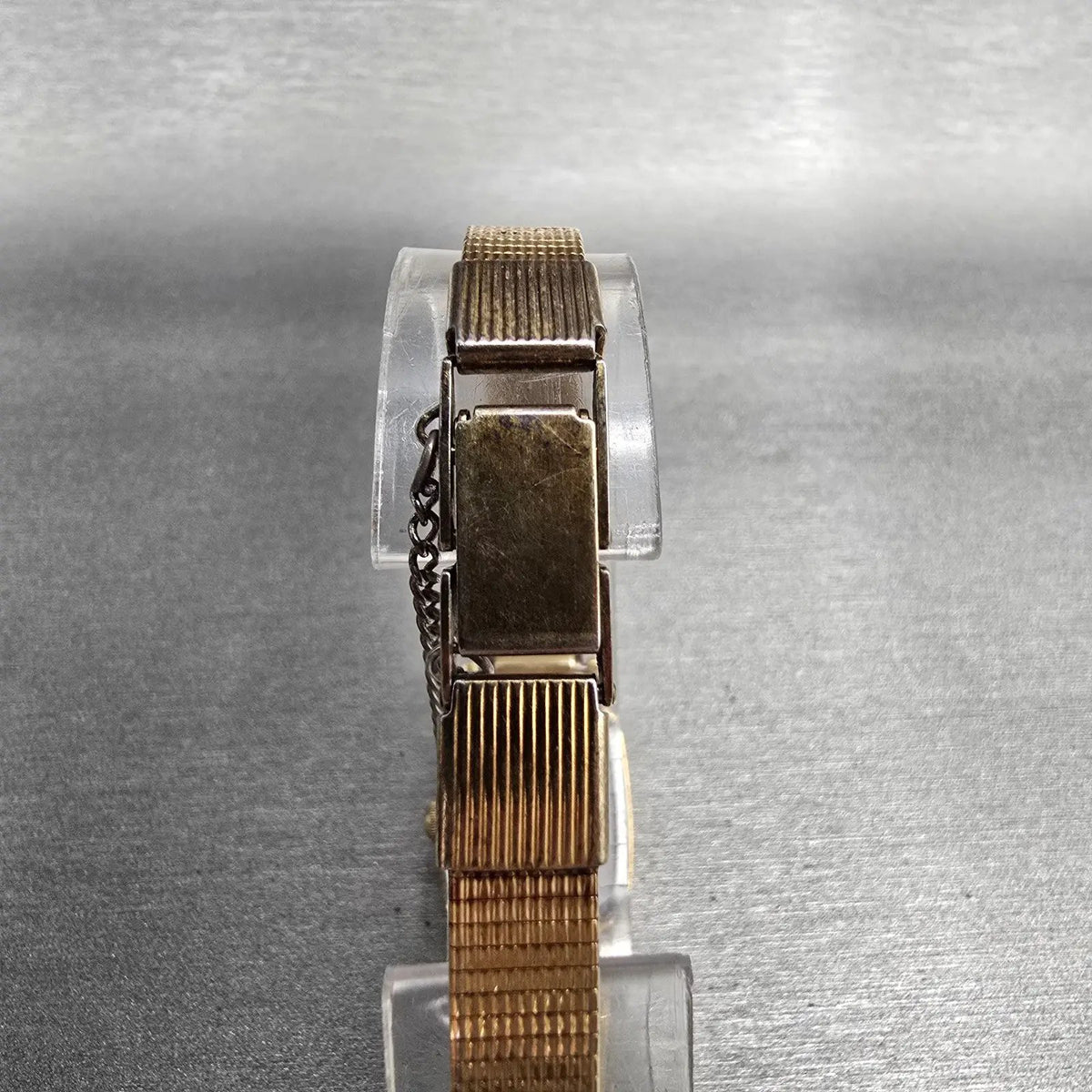 Seiko Watch Women 17mm Gold Dial Gold Tone Rectangle 5420-5319 New Battery7