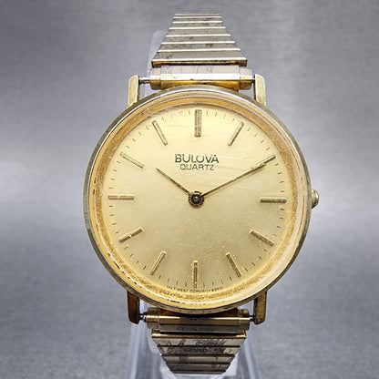 Bulova Watch Women 31mm Gold Dial Gold Tone Round 92P19 New Battery VTG0