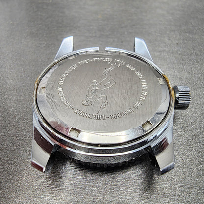Lucerne Marine Luxus Diver Watch Men 36mm Black Dial Silver Tone Date  PARTS
