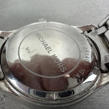 Michael Kors Watch Women 40mm MOP Dial Silver Tone Round MK5325 New battery9