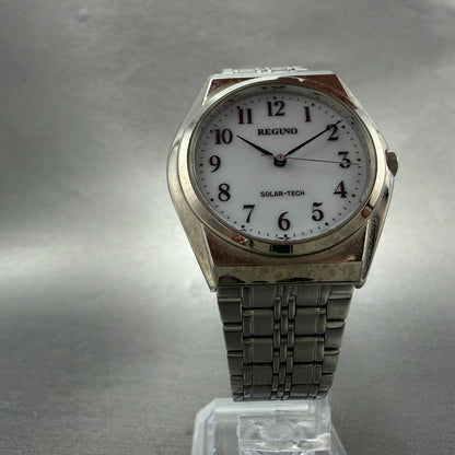 Citizen Reguno Solar Watch Men 35mm White Dial Silver Tone E031-K005418 Runs5