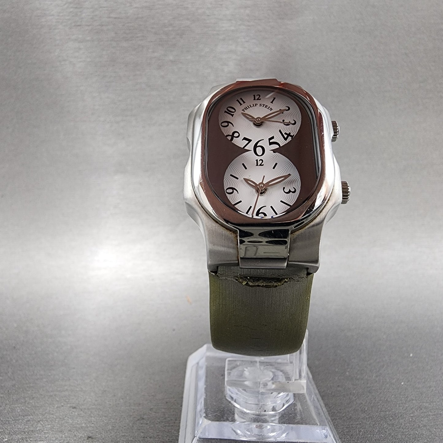 Philip Stein Teslar Watch Women 27mm White Dial Silver Tone Oval New Battery5