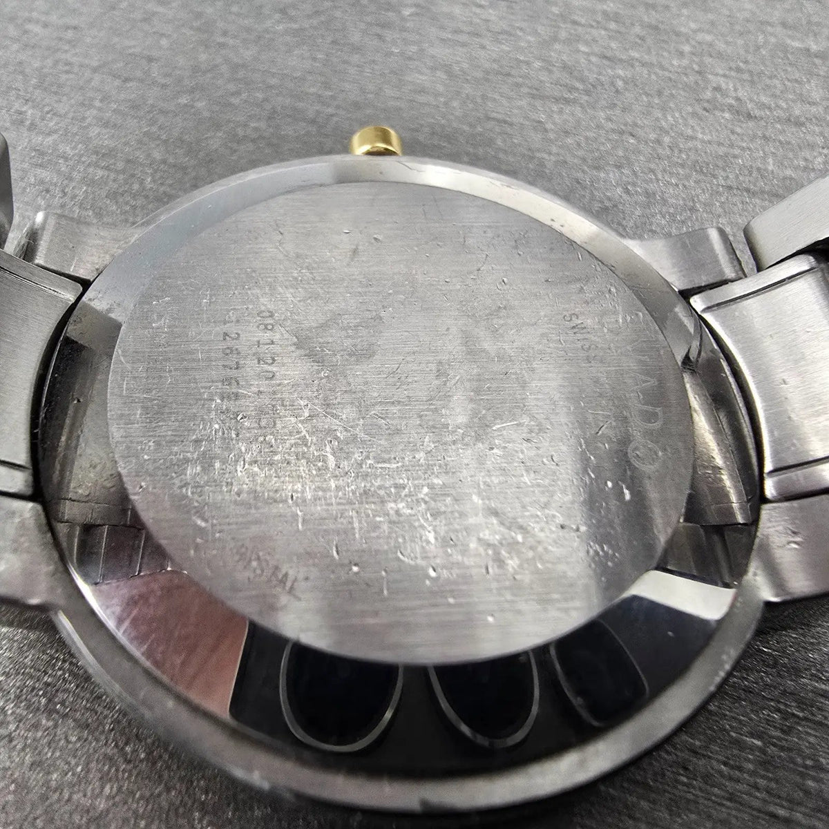 Movado Stiri Watch Men 40mm Black Dial Two Tone Round 0607278 New Battery9