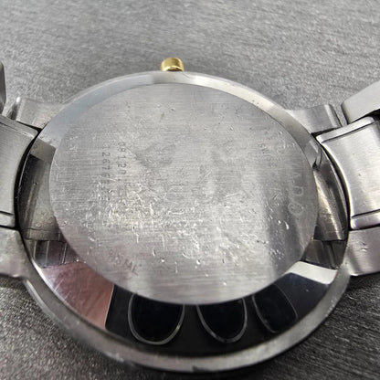 Movado Stiri Watch Men 40mm Black Dial Two Tone Round 0607278 New Battery9