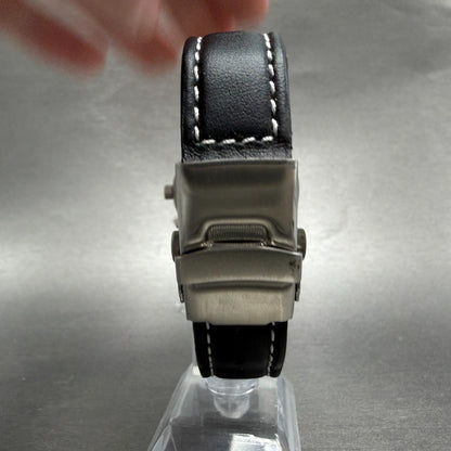Junkers JU 52 Watch Men 40mm Black Dial Steel Date Dual Time D-AQUI New Battery7