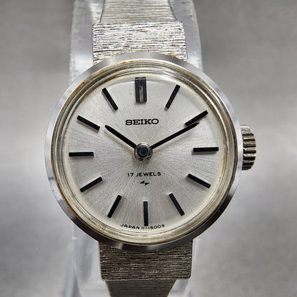 VTG Seiko Watch Women 19mm White Dial Gold Plated Manual Wind 110690 Runs0