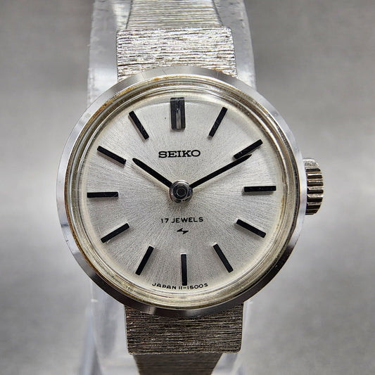 VTG Seiko Watch Women 19mm White Dial Gold Plated Manual Wind 110690 Runs0