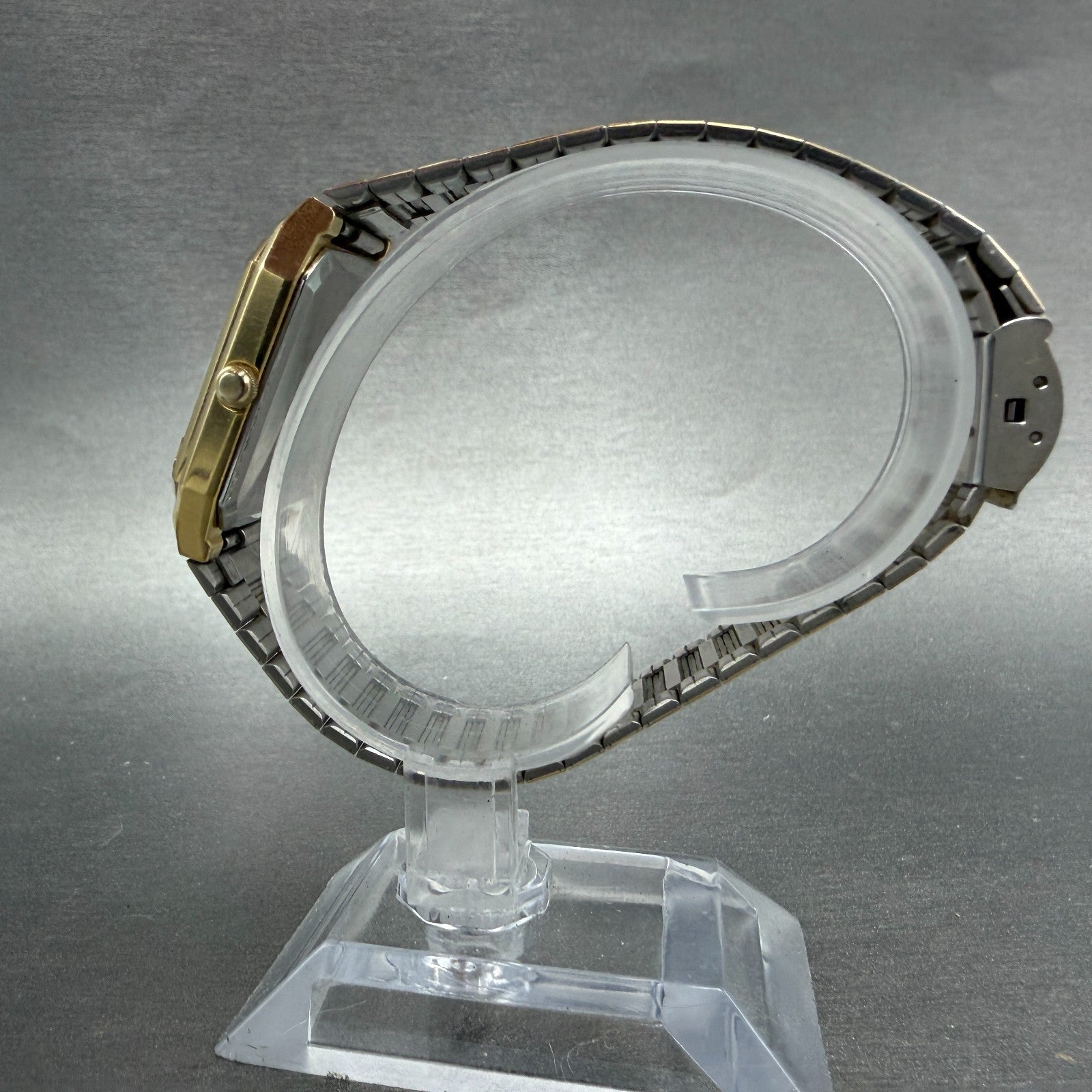 Seiko Watch Men 29mm Champagne Dial Gold Tone Daydate Square 6533-5039 PARTS VTG7