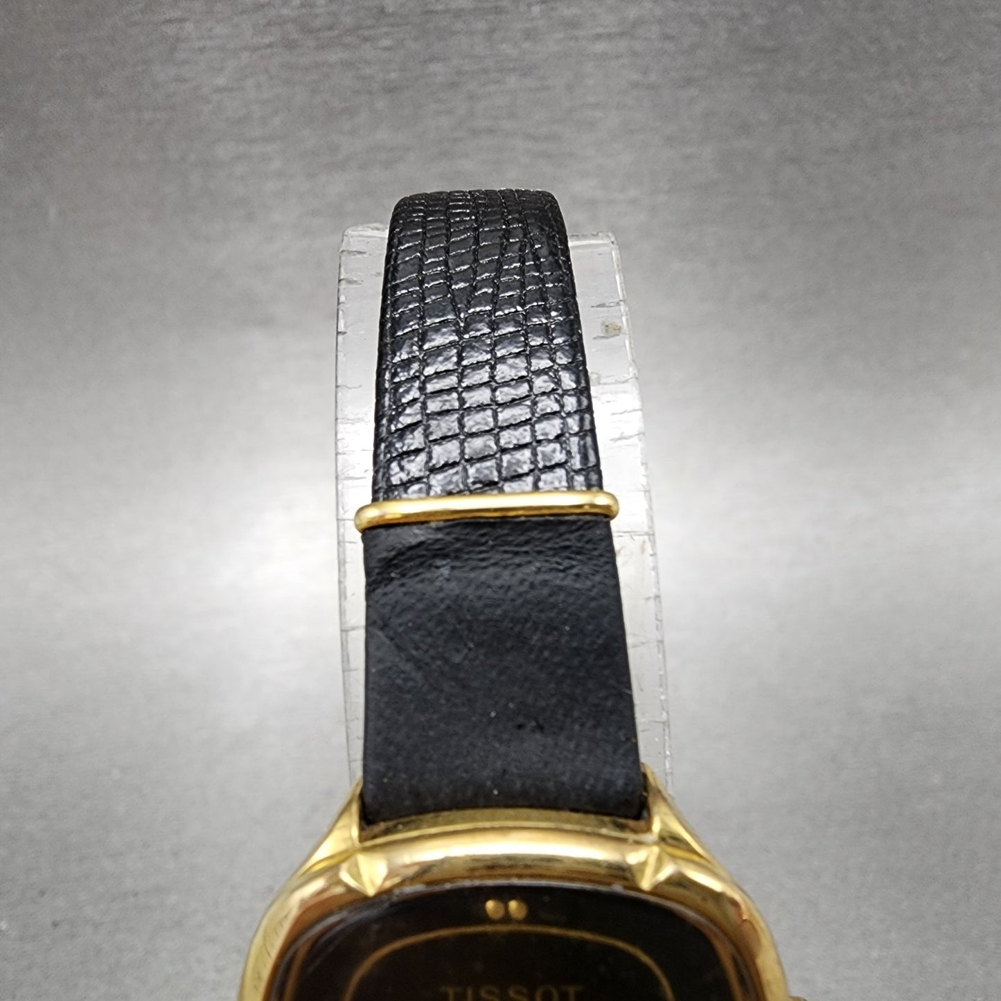 Tissot Boutique Watch Women 24mm Black Dial Gold Tone Manual Wind Runs VTG4