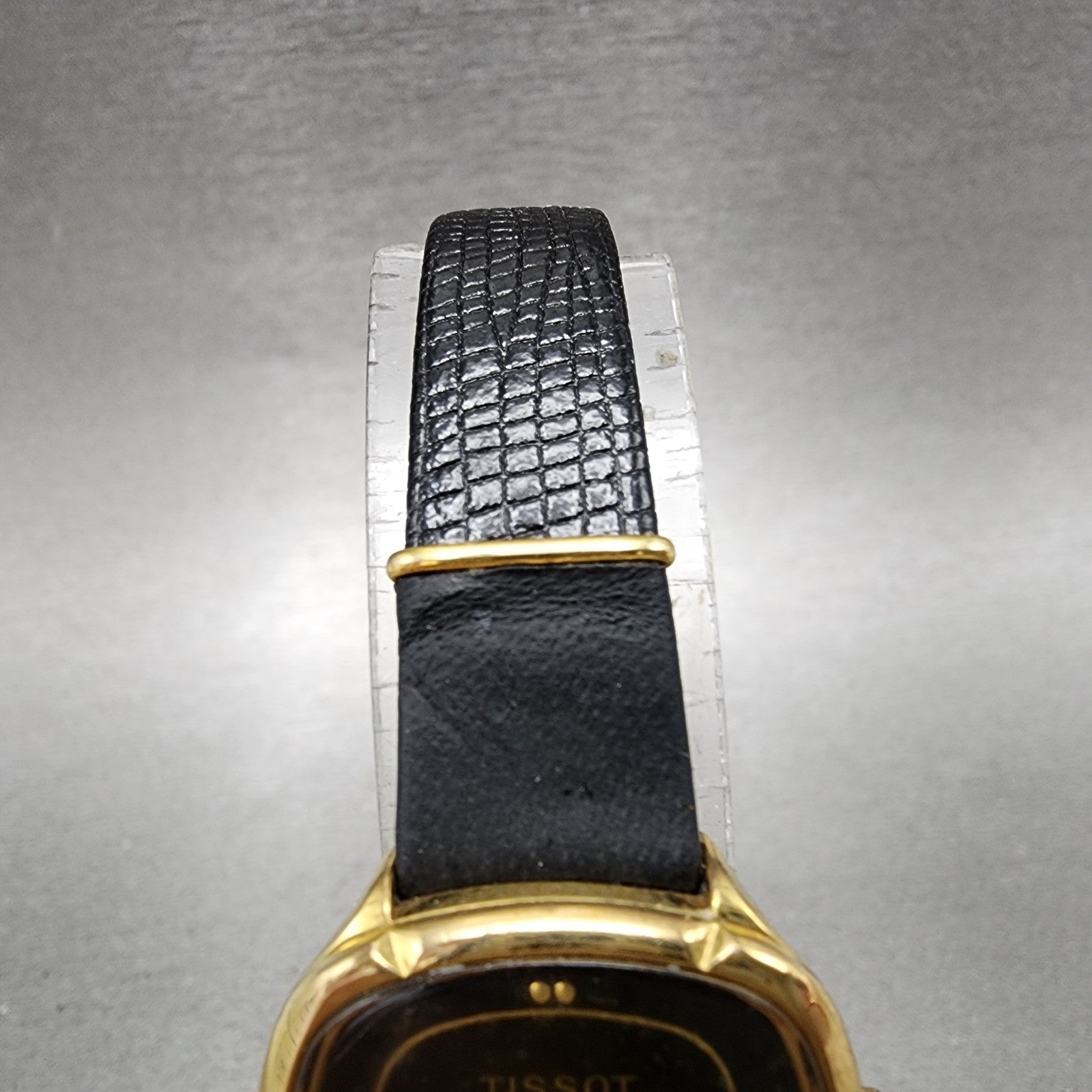Tissot Boutique Watch Women 24mm Black Dial Gold Tone Manual Wind Runs VTG4