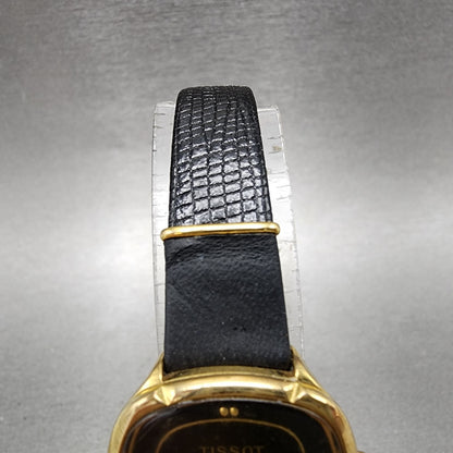 Tissot Boutique Watch Women 24mm Black Dial Gold Tone Manual Wind Runs VTG4