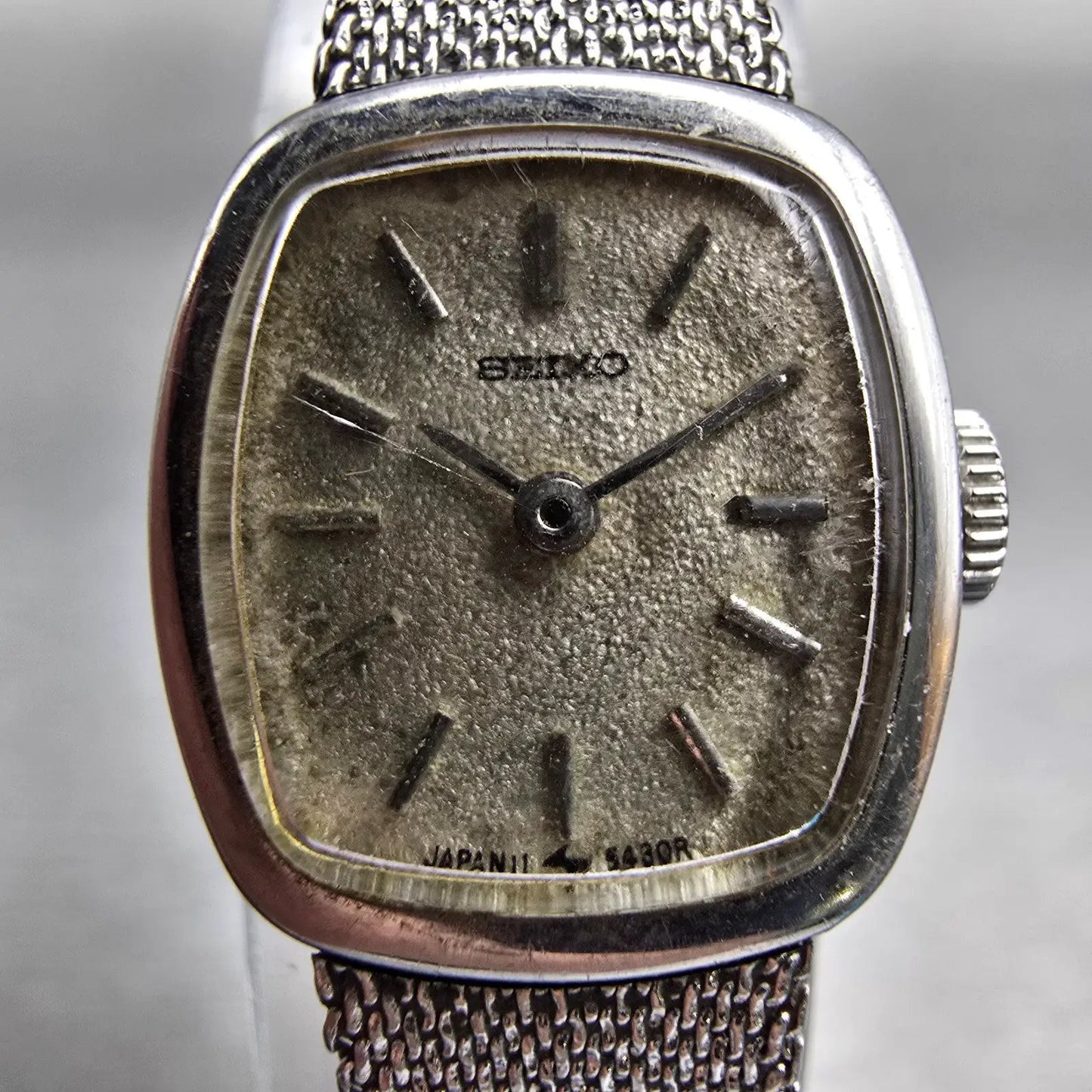 Seiko Watch Women 16mm Silver Dial Silver Tone Rectangle 11-5189 Works Vintage1