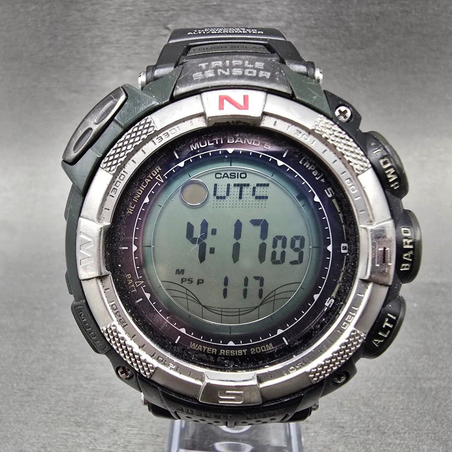 Casio Pro Trek PAW-1500 Watch Men 52mm Black Solar Triple Sensor Alarm Round0