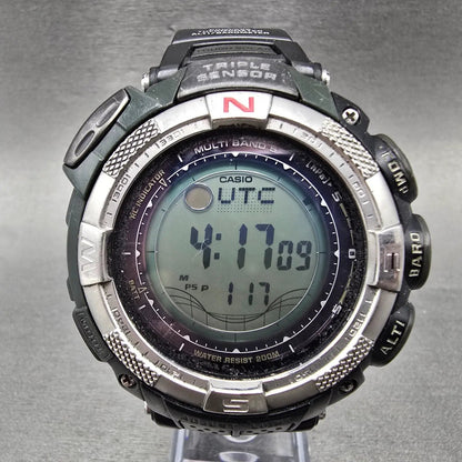 Casio Pro Trek PAW-1500 Watch Men 52mm Black Solar Triple Sensor Alarm Round0