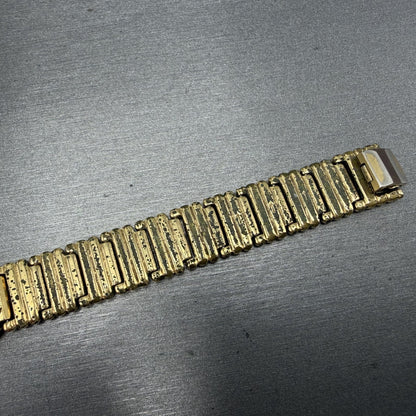 Seiko Watch Women 18mm Gold Dial Gold Tone Oval BROKEN BAND 2P205E29 New Batt8