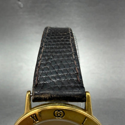 Gucci 3001M Watch Men 33mm Champagne Dial Gold plated Round New Battery VTG4