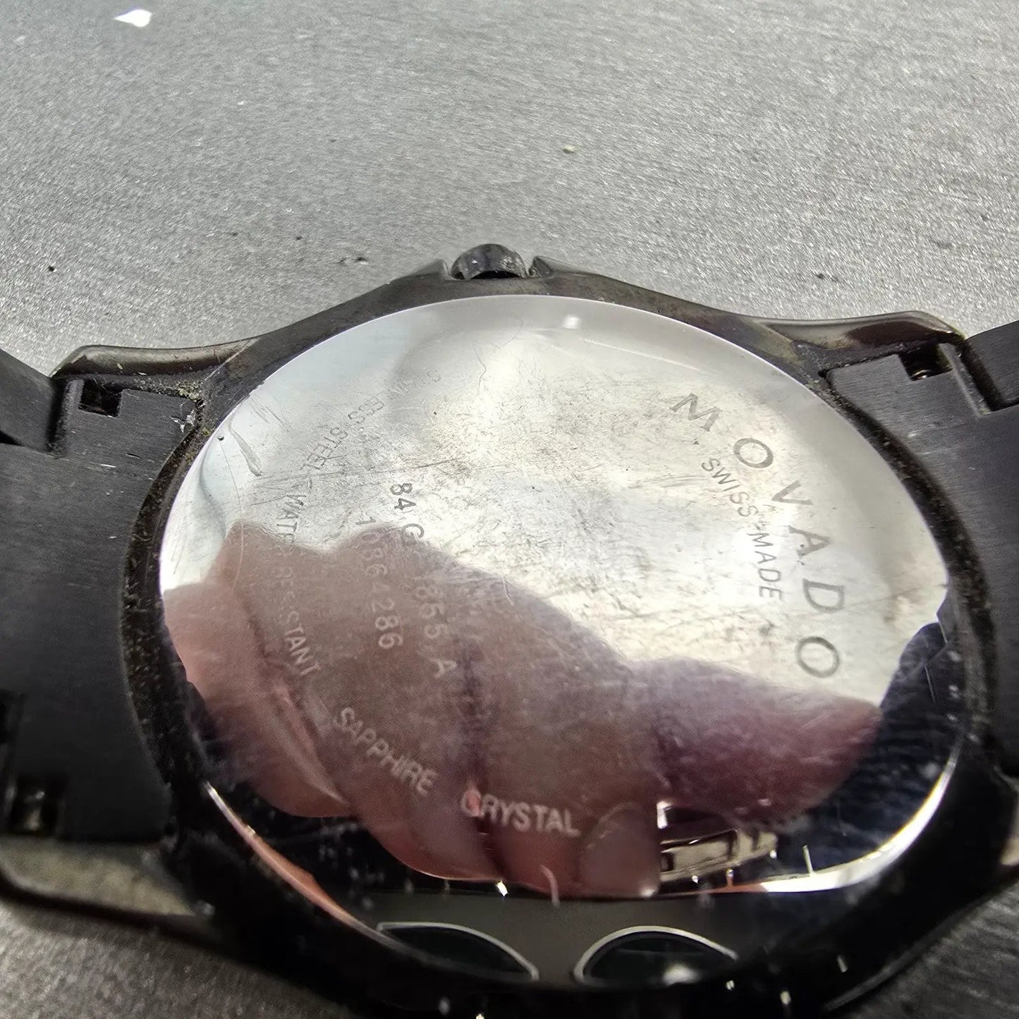 Movado Faceto Watch Men 38mm Black Dial Black Tone 84 G2 1855.A New Battery9