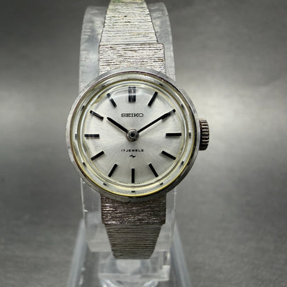 Seiko Watch Women 18mm Silver Dial Silver Tone Round Manual 11-0760 Runs Vintage0