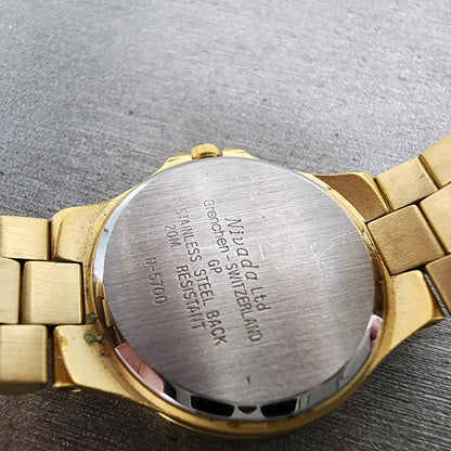 Nivada Watch Women 23mm Gold Dial Gold Tone Round N5700 PARTS10