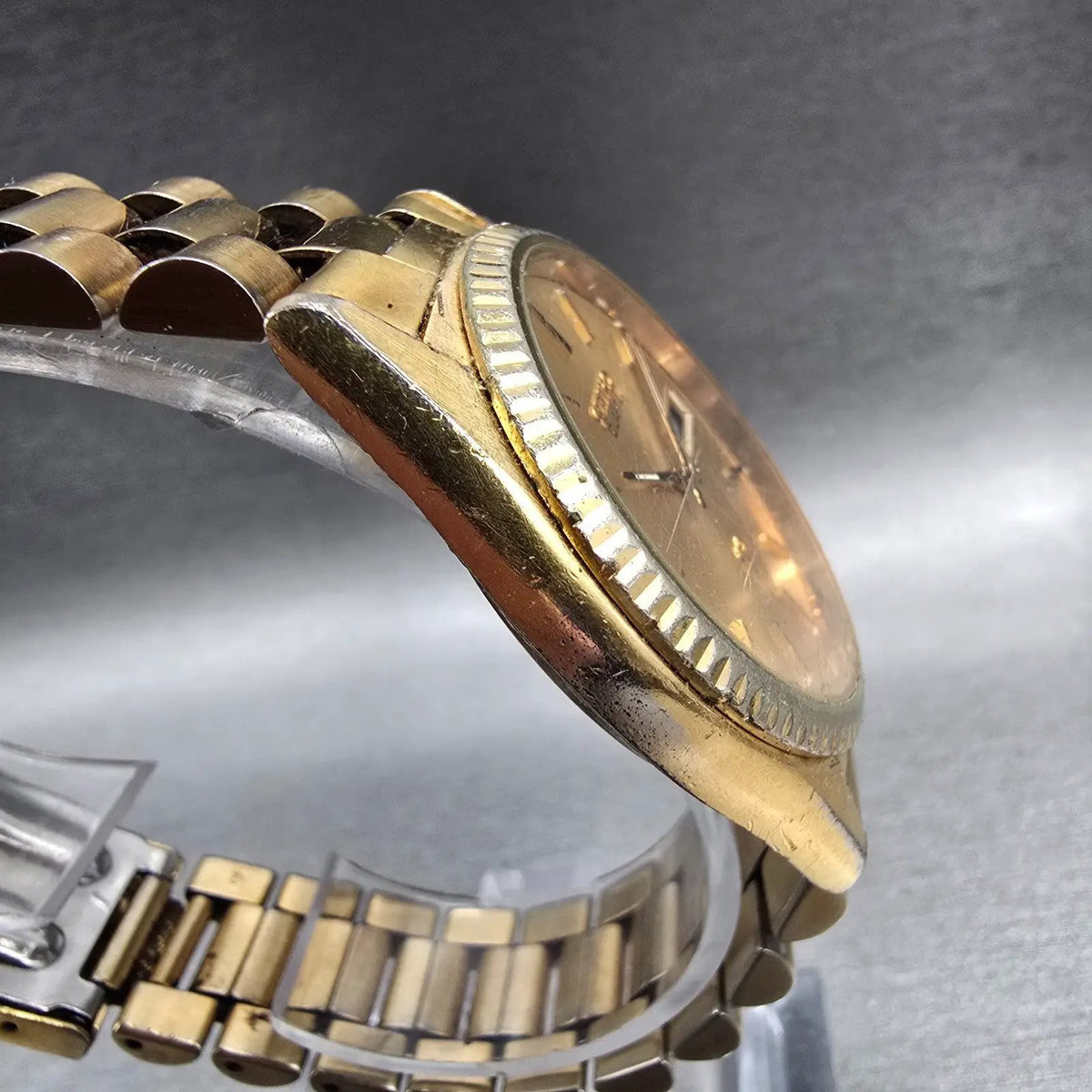 Seiko SQ President Watch Men 36mm Gold Dial Gold Daydate 5Y23-8A60 New Batt 563