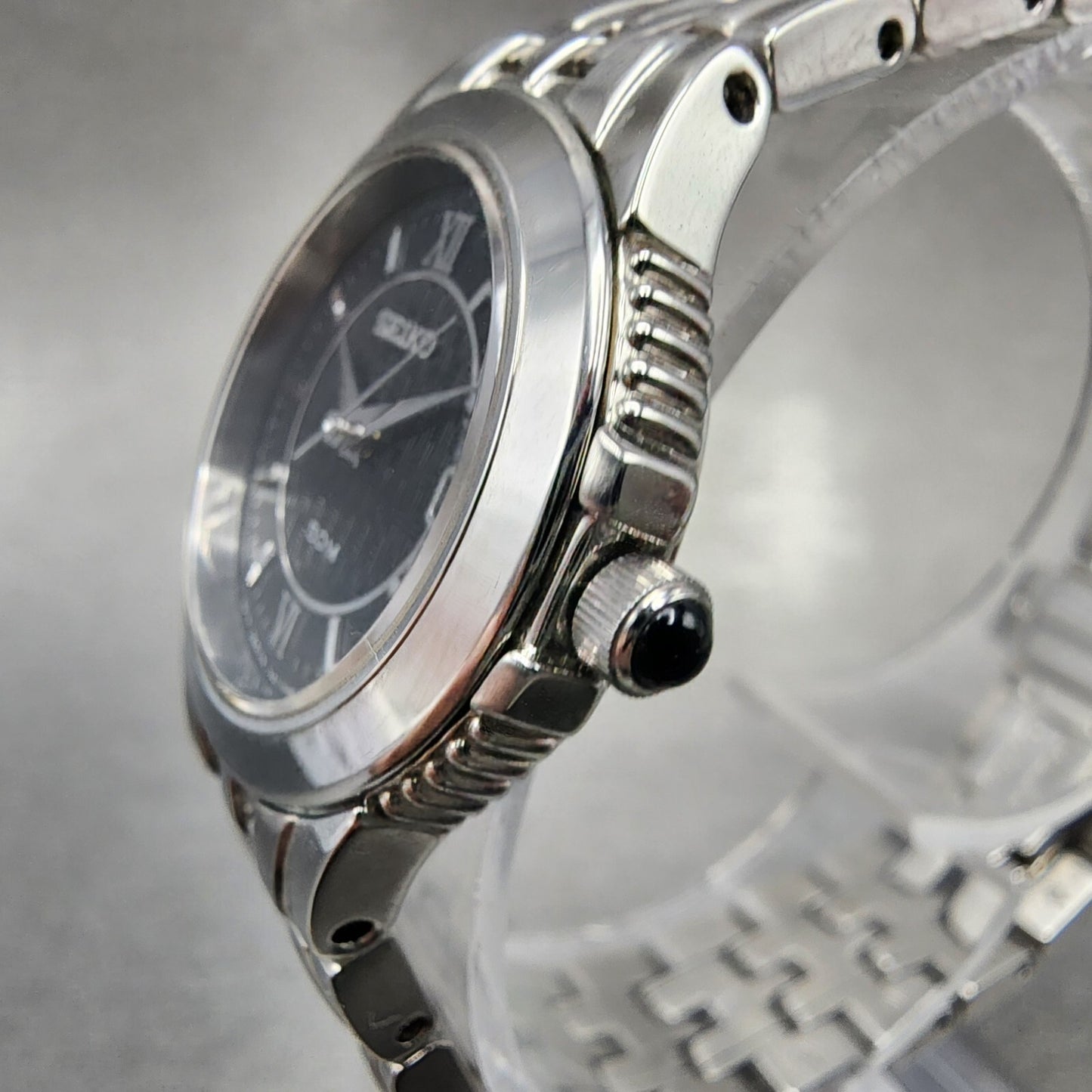 Seiko Watch Women 26mm Black Dial Silver Tone Date 7n820dh0 New Battery2