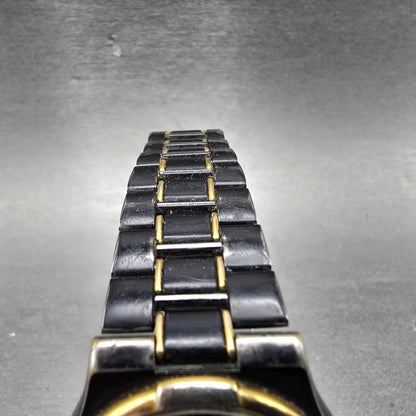 Citizen CQ Watch Men Black Dial Black & Gold Tone Daydate 6101-S04611 PARTS5