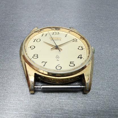 Seiko Watch Men 35mm Champagne Dial Gold Tone Round 71218000 VTG PARTS7