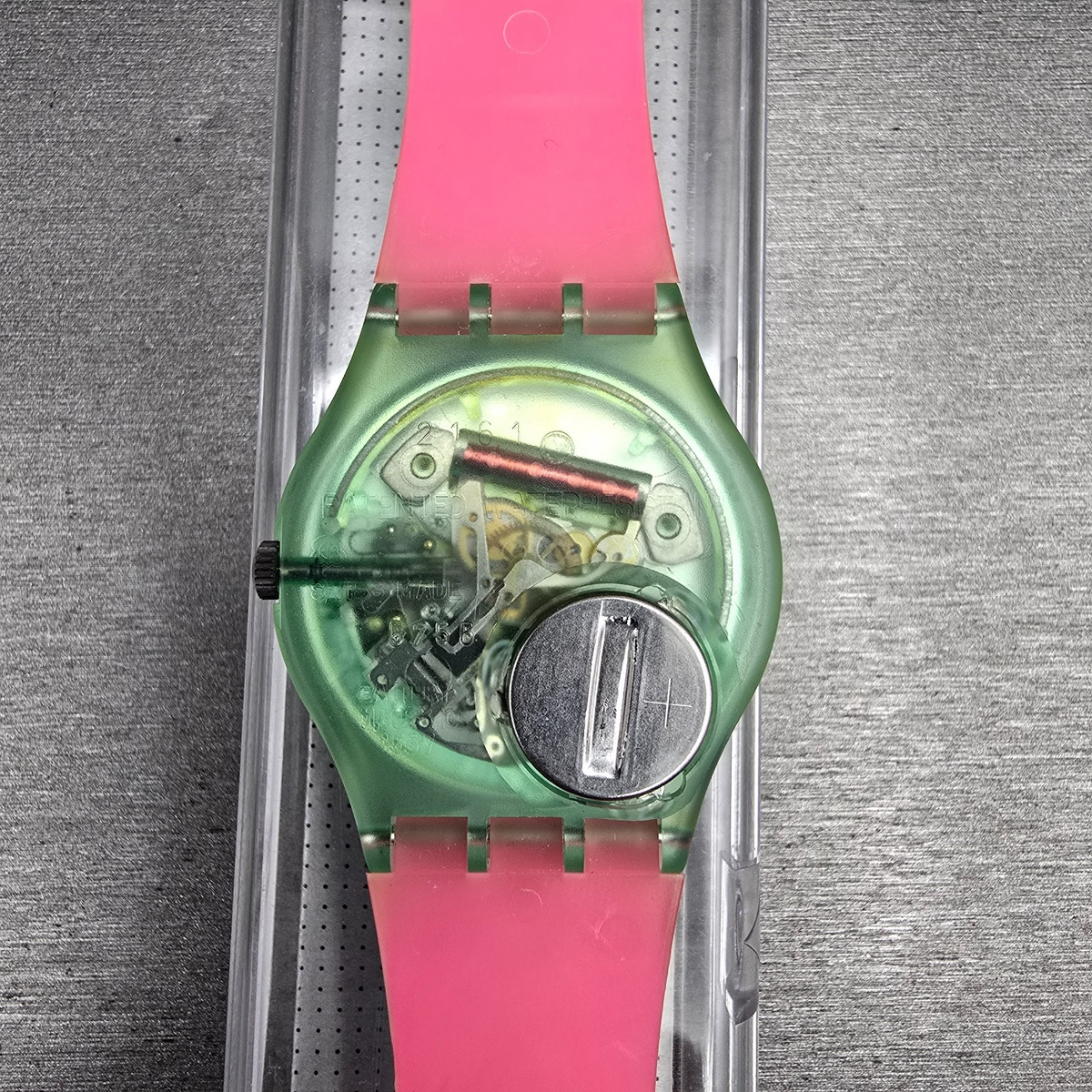 Swatch Frische Fische Watch Men 34mm Blue Dial Green Case GG116 New Battery NOS8