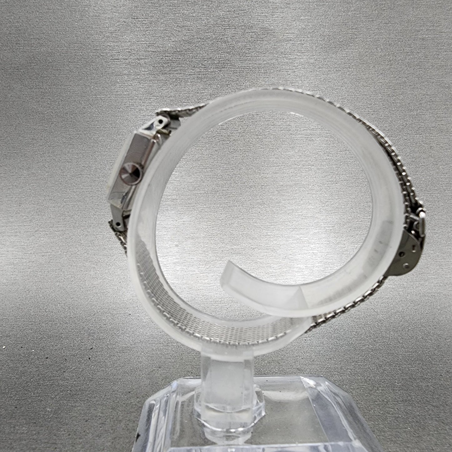 Seiko Solar Special Tank Watch Women 15mm Silver Tone Stainless Steel Runs6