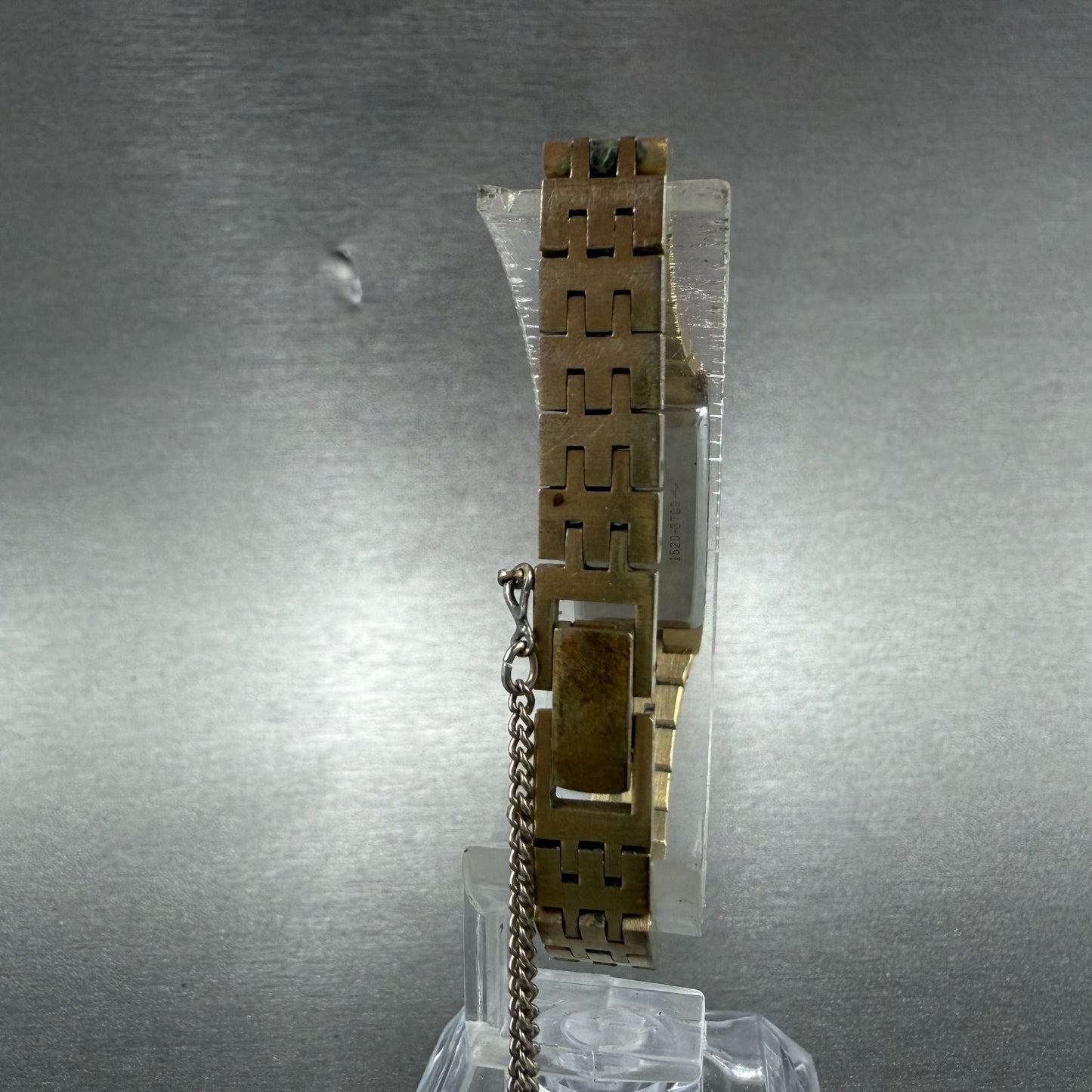 Seiko Tank Watch Women 12mm Champagne Dial Gold Tone Rectangle Manual Wind Runs57