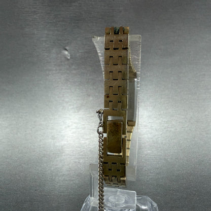 Seiko Tank Watch Women 12mm Champagne Dial Gold Tone Rectangle Manual Wind Runs57