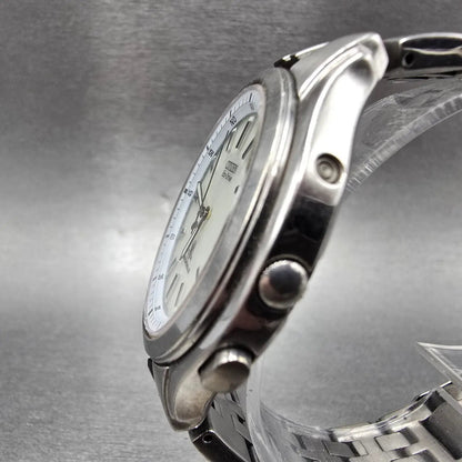 Citizen Eco-Drive Attesa Watch Men 39mm White Dial Titanium Atomic Date PARTS JP3