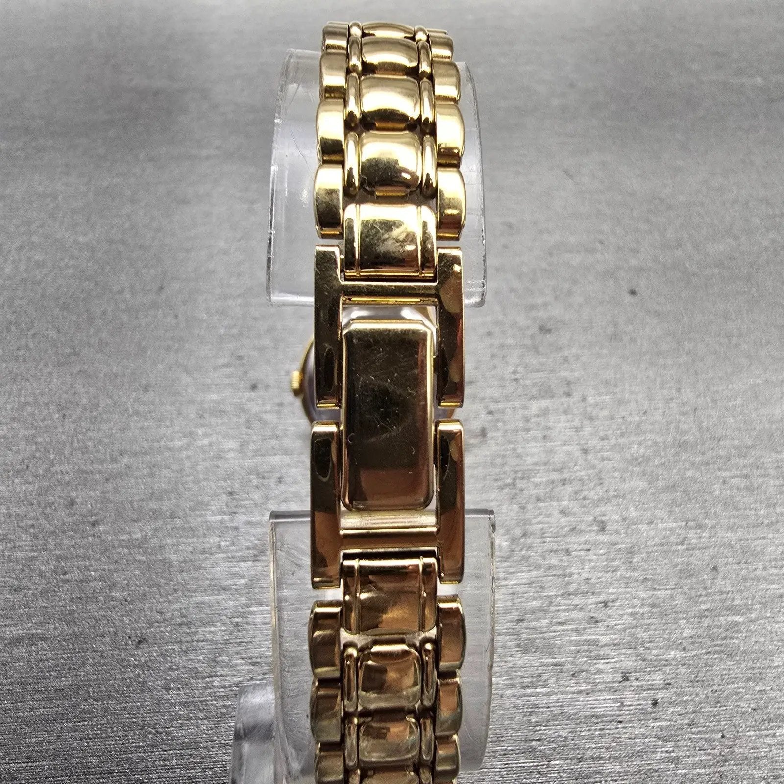 Seiko Watch Women 20mm Gold Dial Gold Tone Round 1N01 New Battery Vintage7