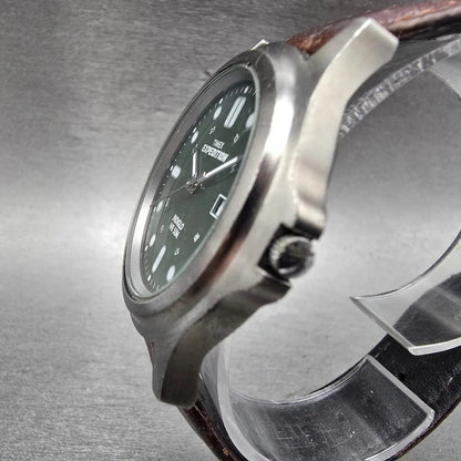 Timex Expedition Watch Men 39mm Green Gray Tone Date Round New Battery2