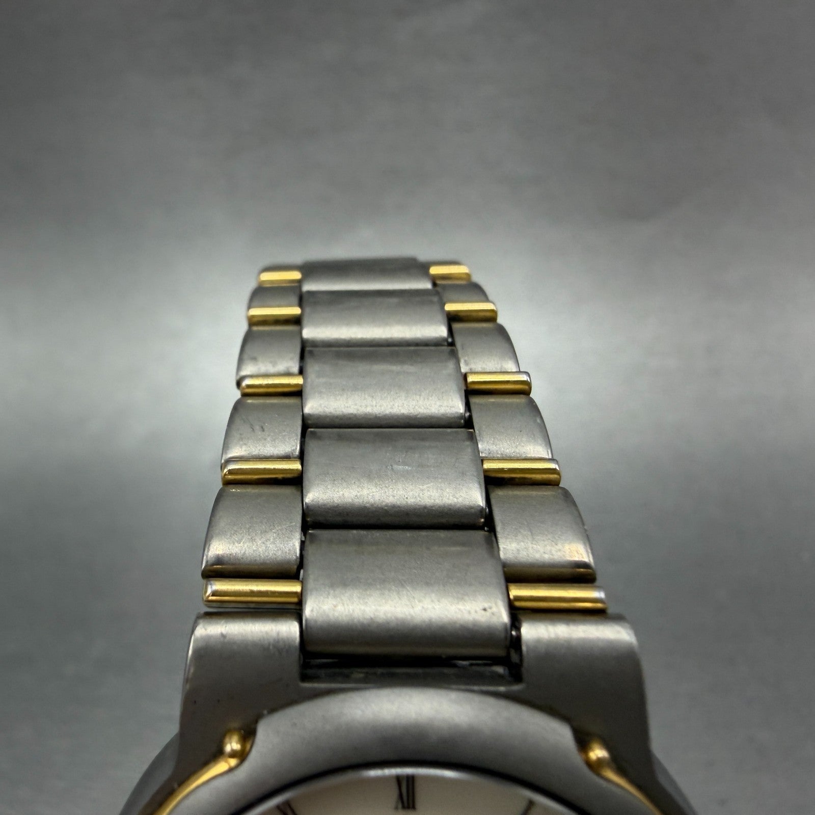Citizen Attesa Watch Men 33mm Cream Dial Two Tone Titanium Date New Battery4