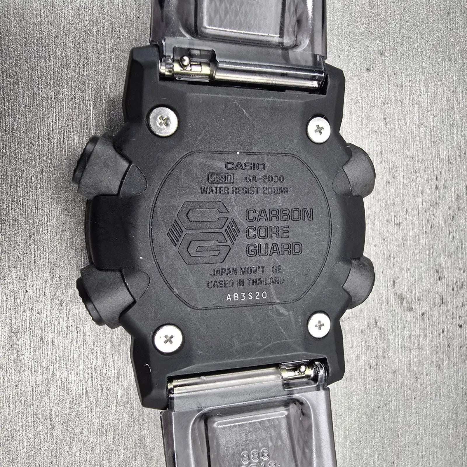 Casio G-Shock GA-2000 Watch Men 48mm Black Dial Black Chrono Alarm New Battery10