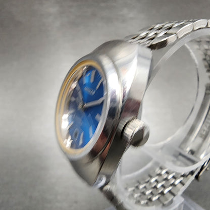 Citizen Cosmostar Watch Women 24mm Blue Dial Steel Date Round Manual Wind Runs2