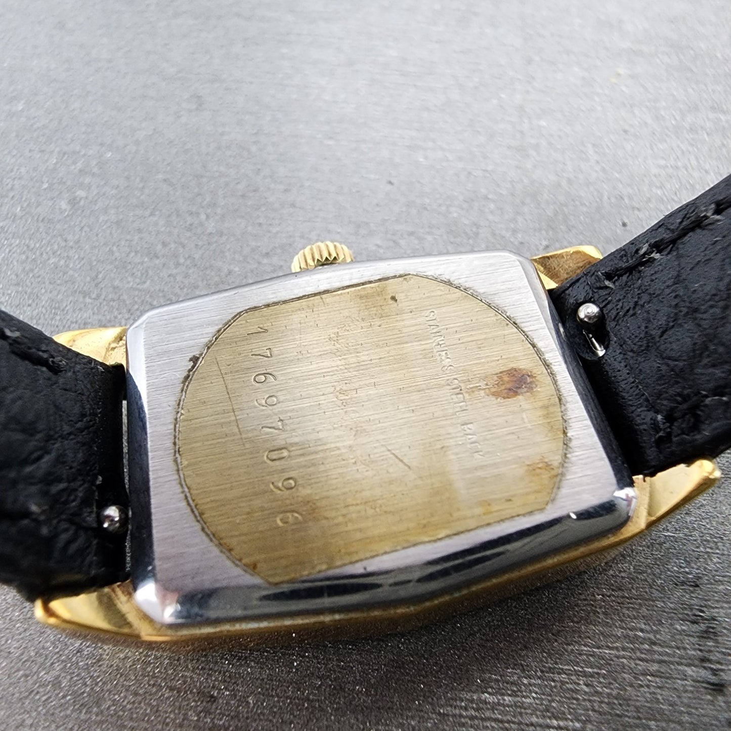 Longines Tank Watch Women 20mm Gold Dial Gold Tone Hexagon Manual Wind Runs 8179