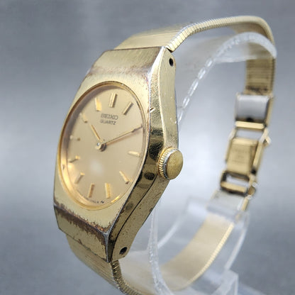 Seiko Watch Women 19mm Champagne Dial Gold Tone 14000320 New Battery2