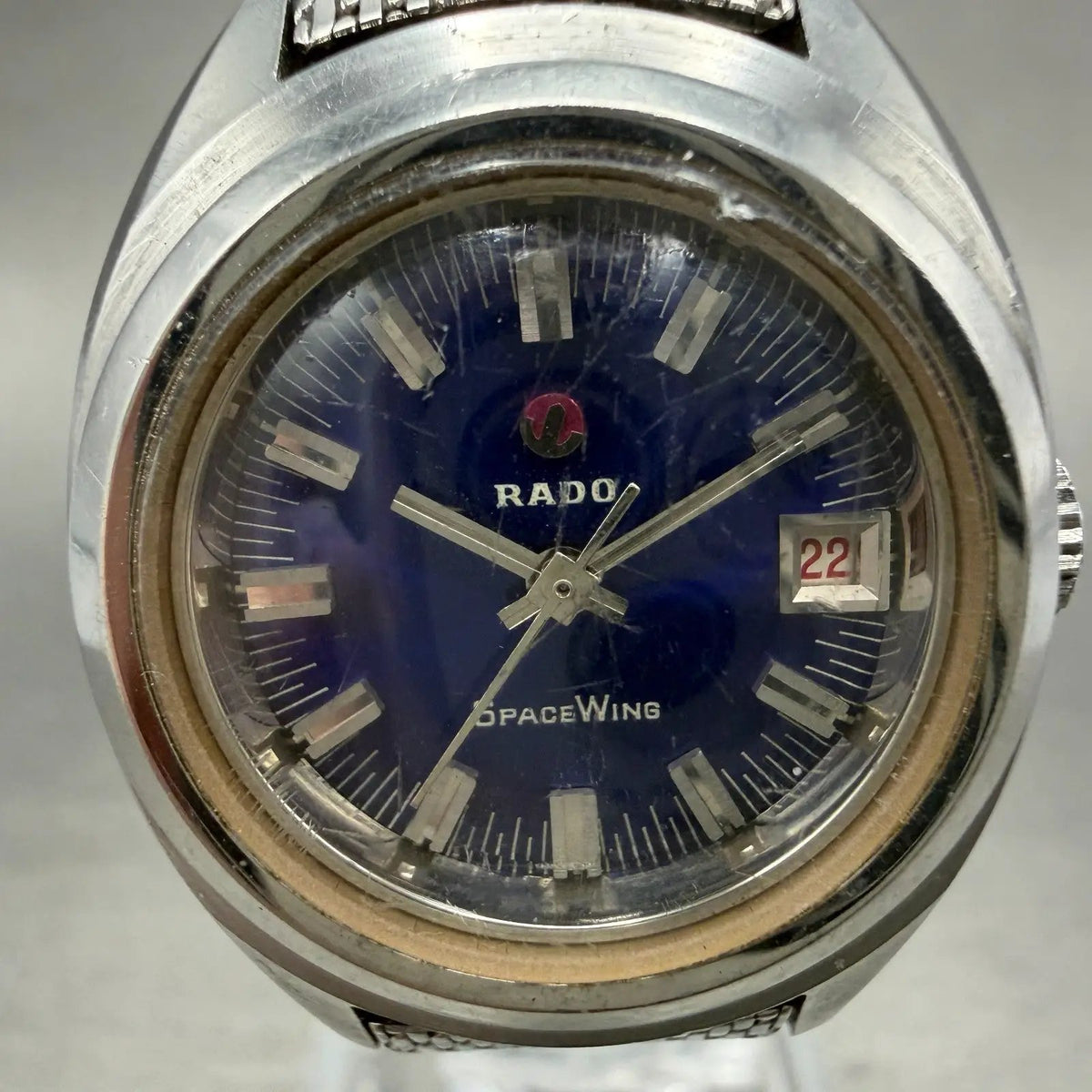 Rado Space Wing Watch Women 24mm Blue Dial Steel Date Automatic Runs VTG1