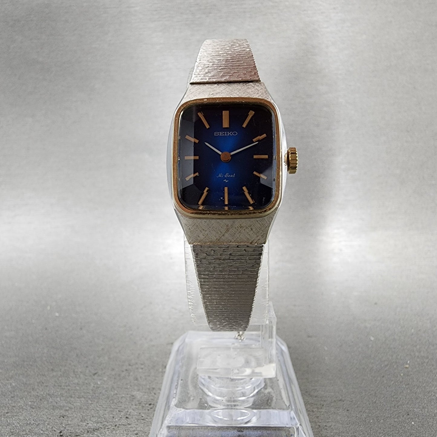 Seiko Watch Women 20mm Blue Dial Silver Tone Manual Rectangle 11203070 Runs6