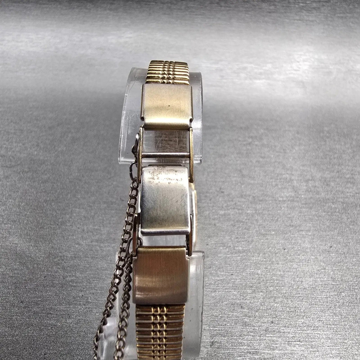 Seiko Watch Women 17mm Black Dial Gold Tone Rectangle 2B20-5000 New Battery JP237