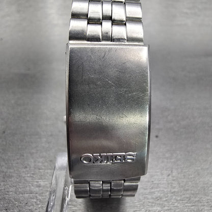 Seiko SilverWave Watch Men 35mm Black Dial Silver Tone Daydate 8229-7038 New Bat7