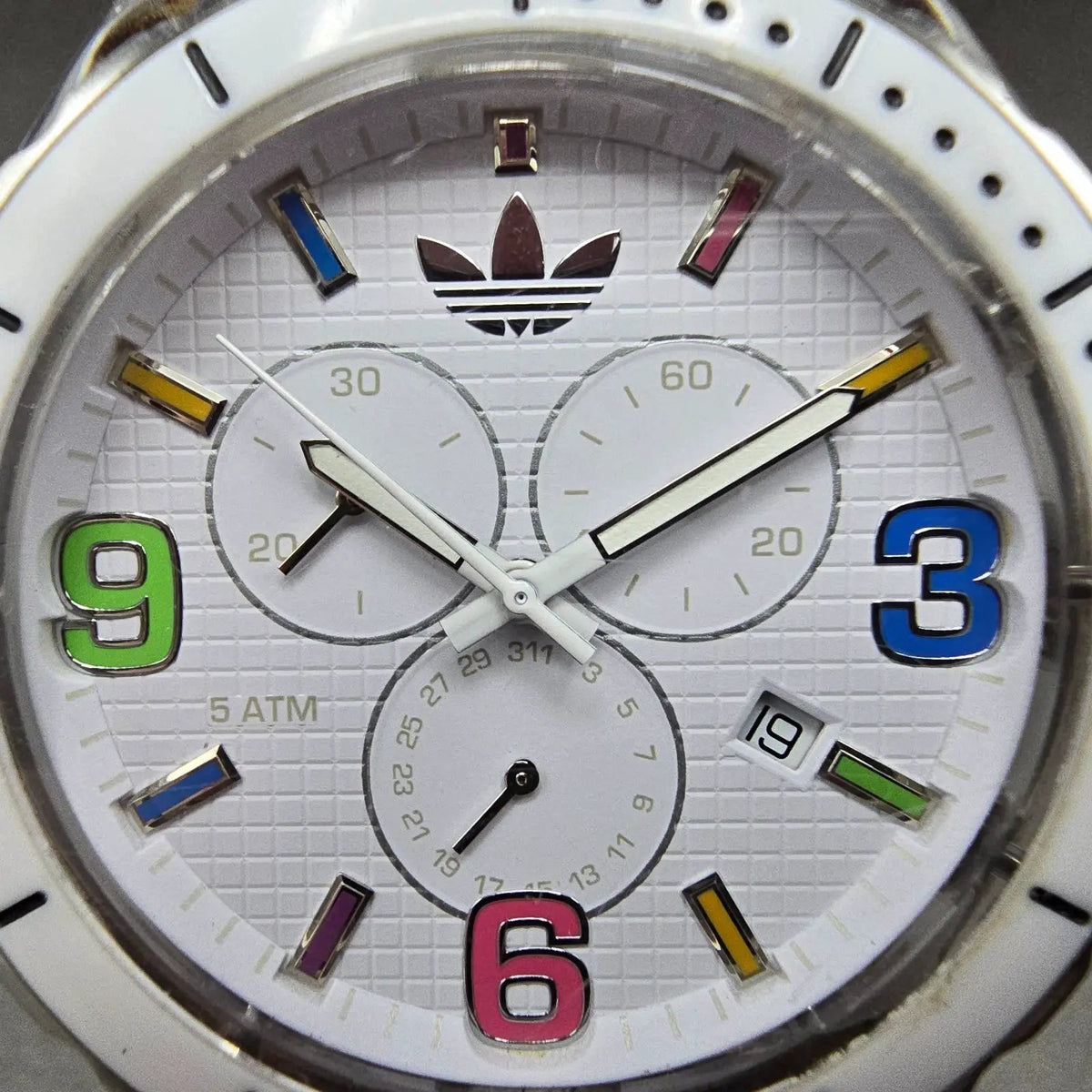 Adidas Cambridge Chronograph Watch Men 44mm White Dial Clear Date New Battery1